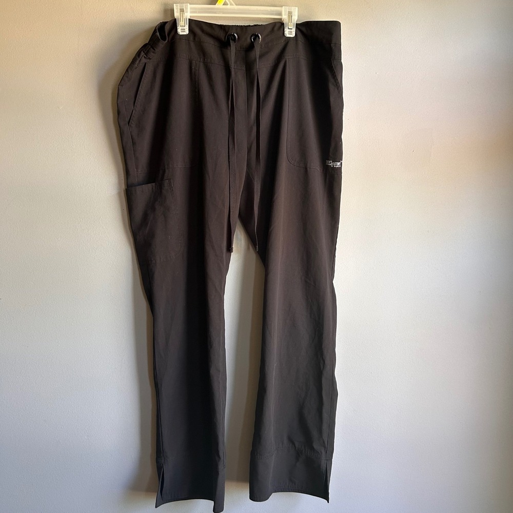 Greys‎ Anatomy Signature by Barco Black Scrub Pants Cargo Drawstring Womens L